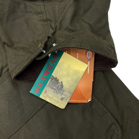 Dickies Green Waxed Cotton Flannel Lined Winter Waterproof Jacket Men's 3XL NEW - Picture 5 of 11